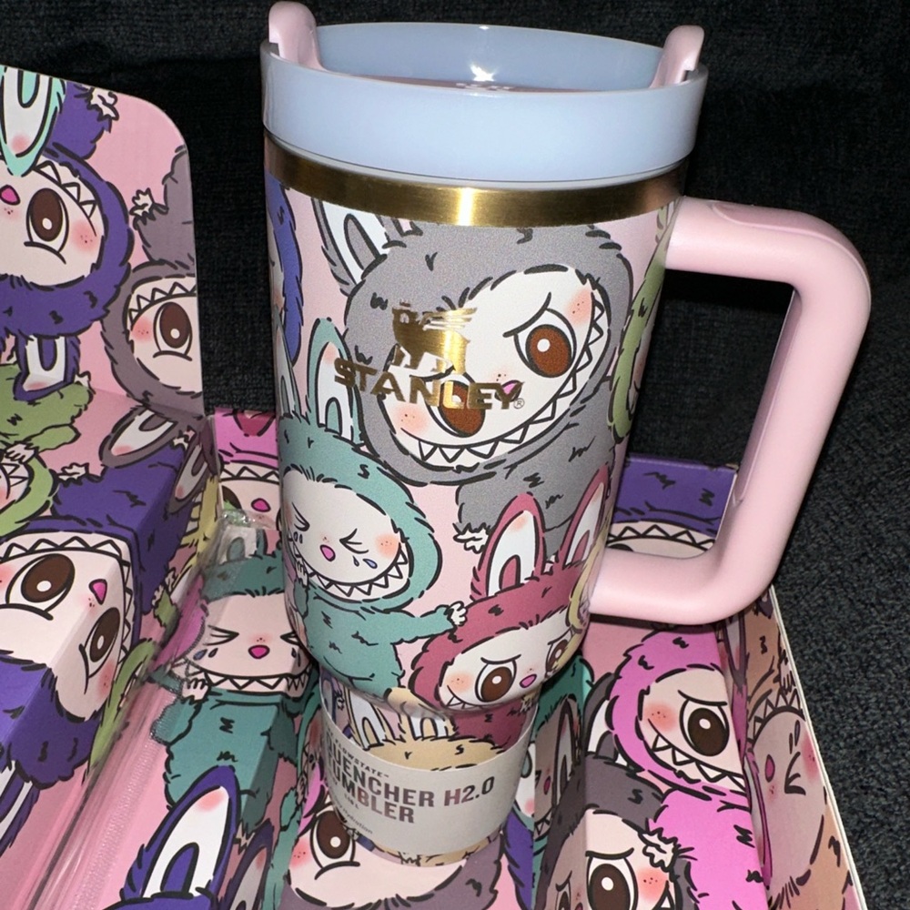 Limited Edtion Labubu x Stanley Cup 40oz Pink Stainless Steel tumbler